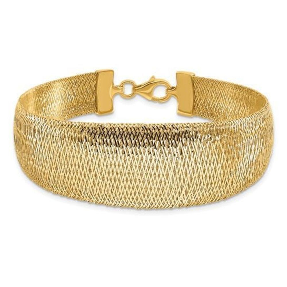 Leslie's 14K Polished Woven Graduated Dome Bracelet